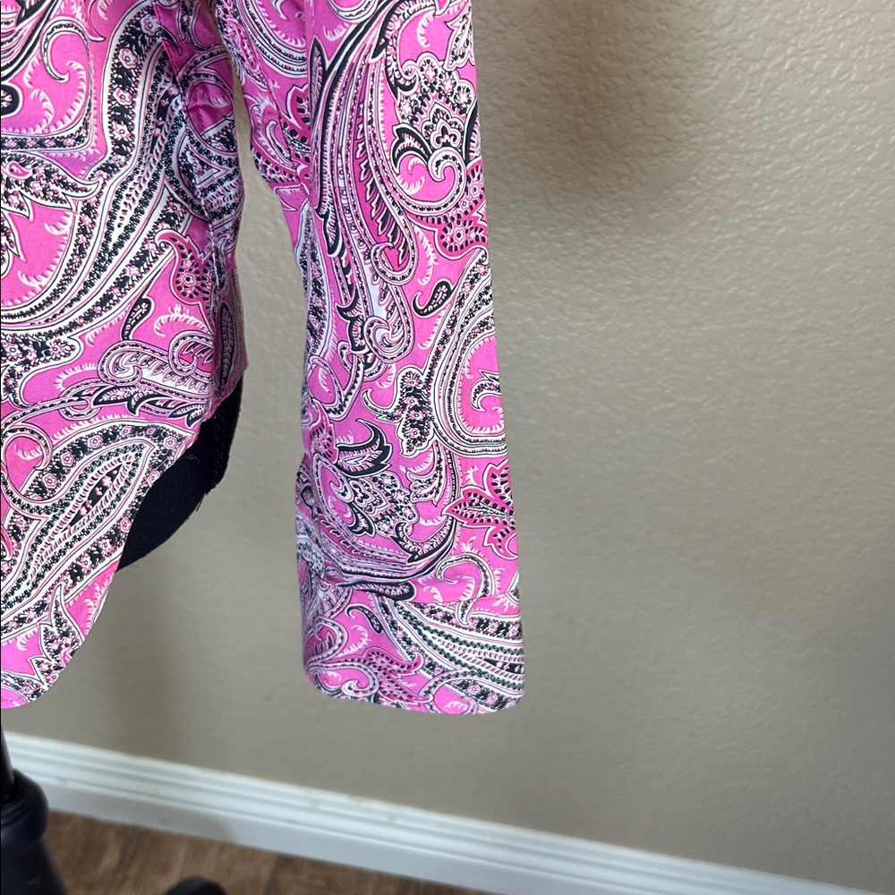 Ralph Lauren Pink Paisley Non-Iron Shirt - Picture 2 of 4